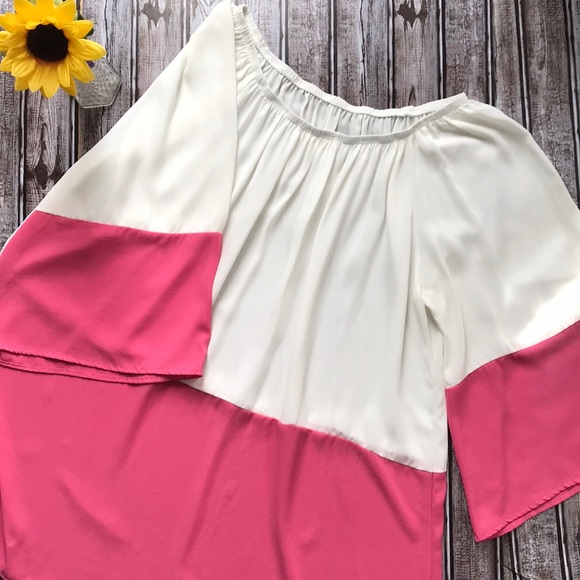 Tops - Boutique ivory and pink tunic